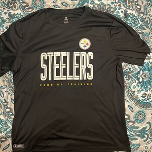 NFL Steelers Black Short-Sleeve Training Tee with White Logo